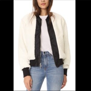 Daniel Patrick Ivory Heroine Sherpa Fleece Bomber Jacket